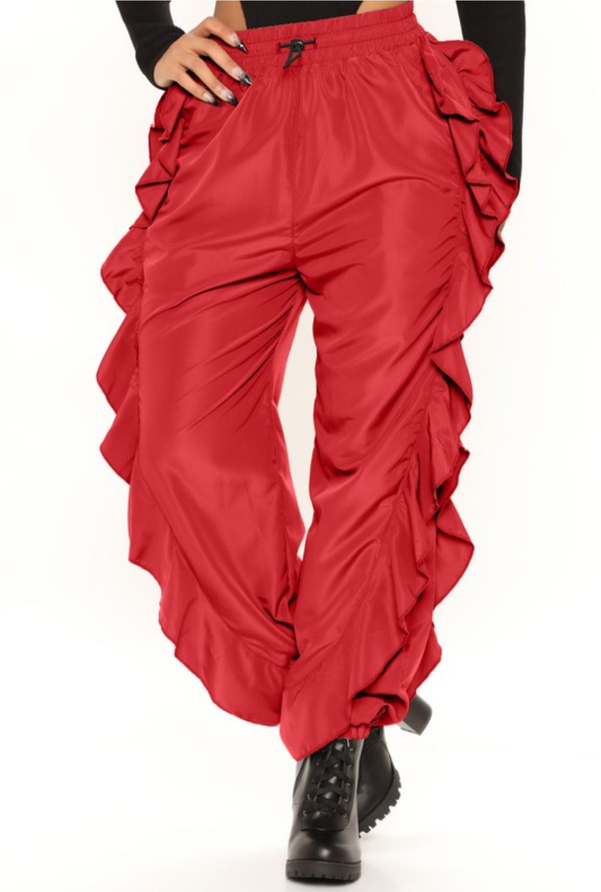Western Ruffle pants (Colors: Black.White,Red)