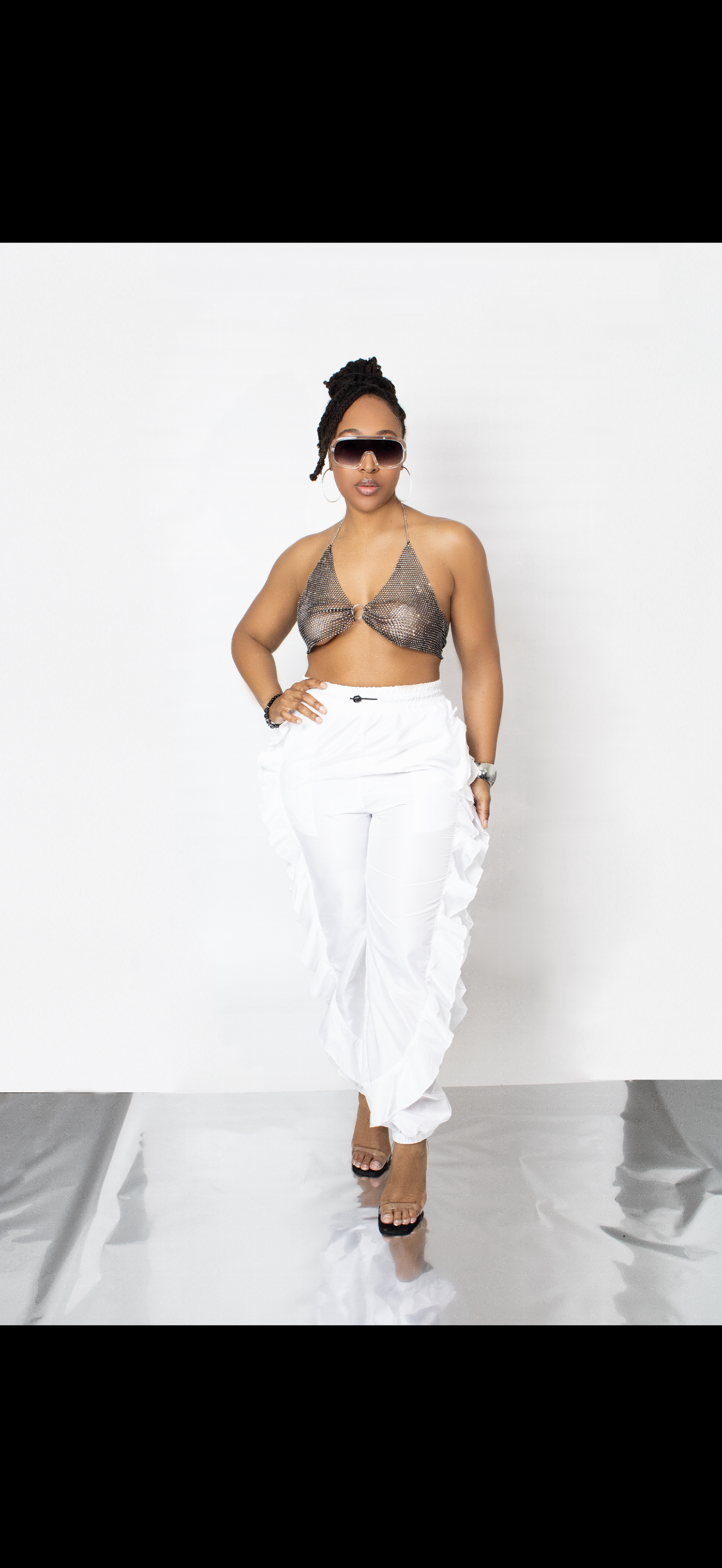 Western Ruffle pants (Colors: Black.White,Red)