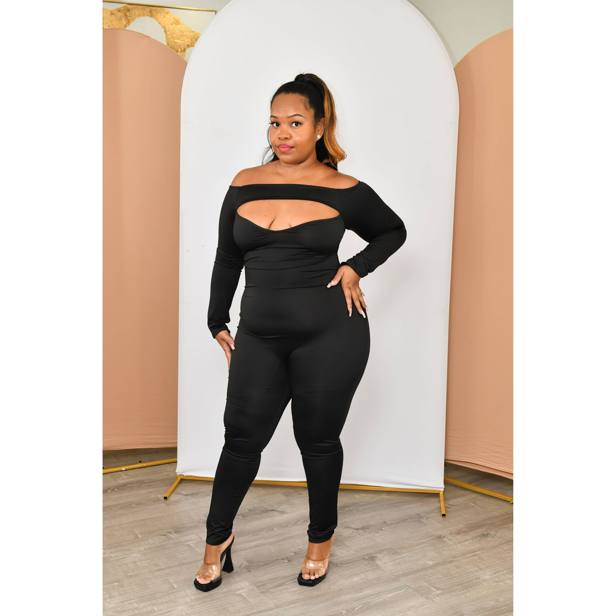 Rich- Plus size off the shoulder bodysuit